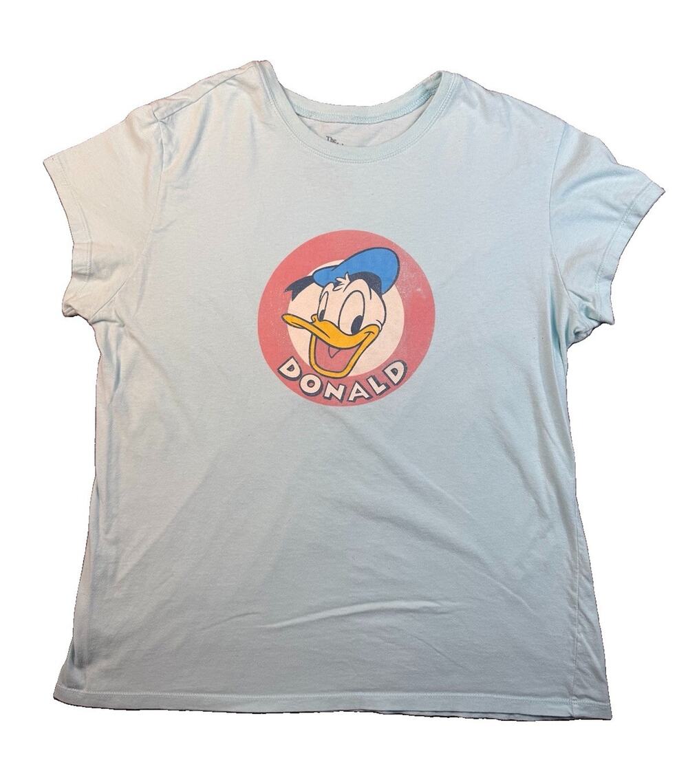 Disney Donald Duck Graphic T-Shirt Womens XXL Mint Green Short Sleeve Tee